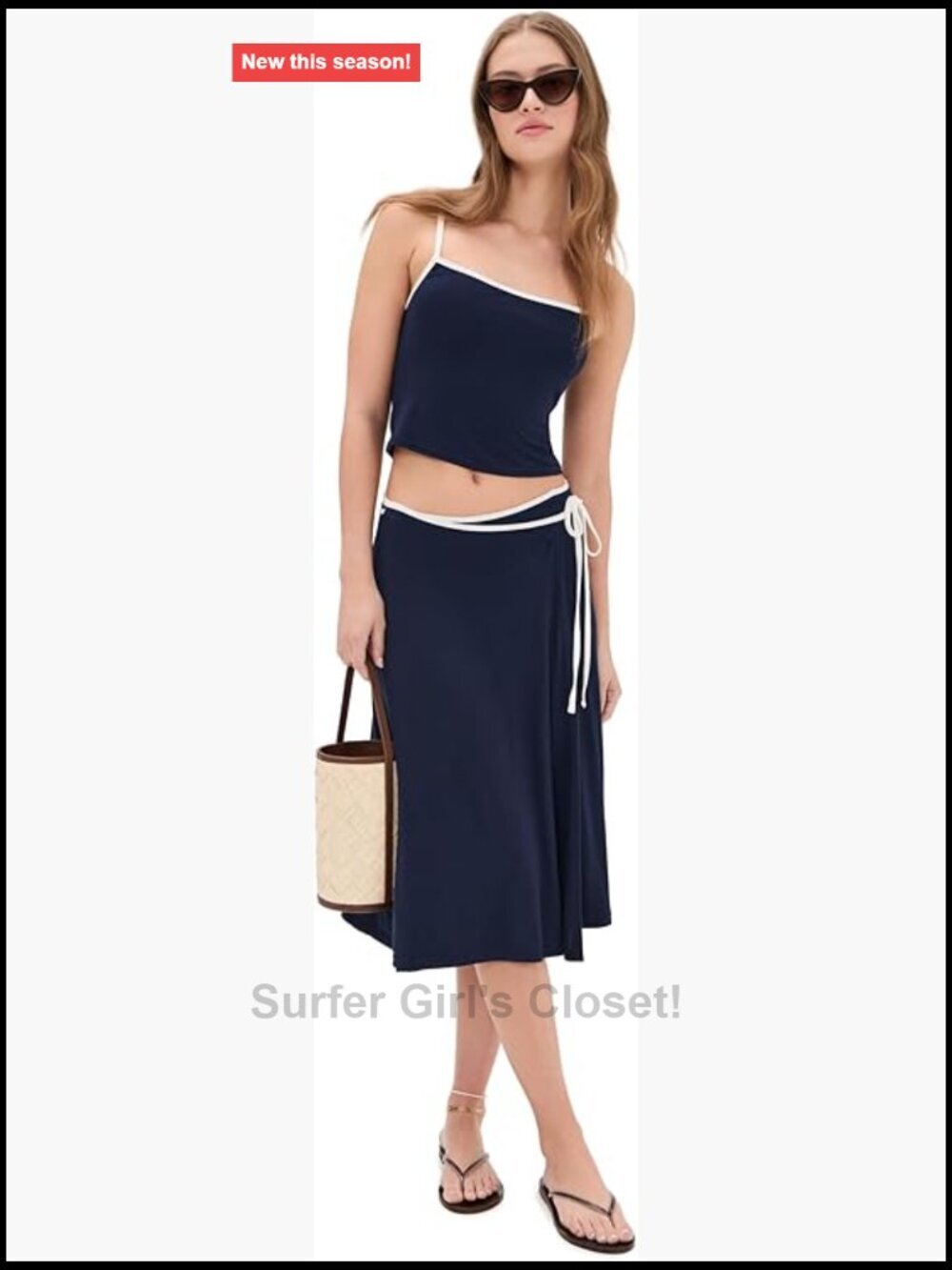 Sleeveless Two-Piece Pant Set, Lightweight Stretch Jersey, Mid Rise